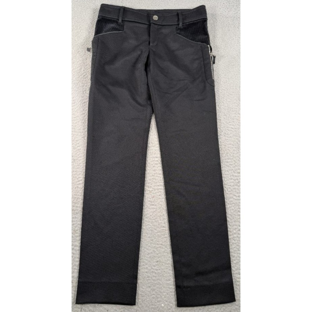 Gucci Pants Womens 40‎ US 4 Black Wool Blend Zip Pocket Corduroy Trim Trousers